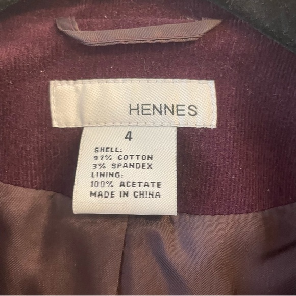 Hennes for H&M Skinny Wale Purple Corduroy Blazer Sz 4 - Picture 4 of 10